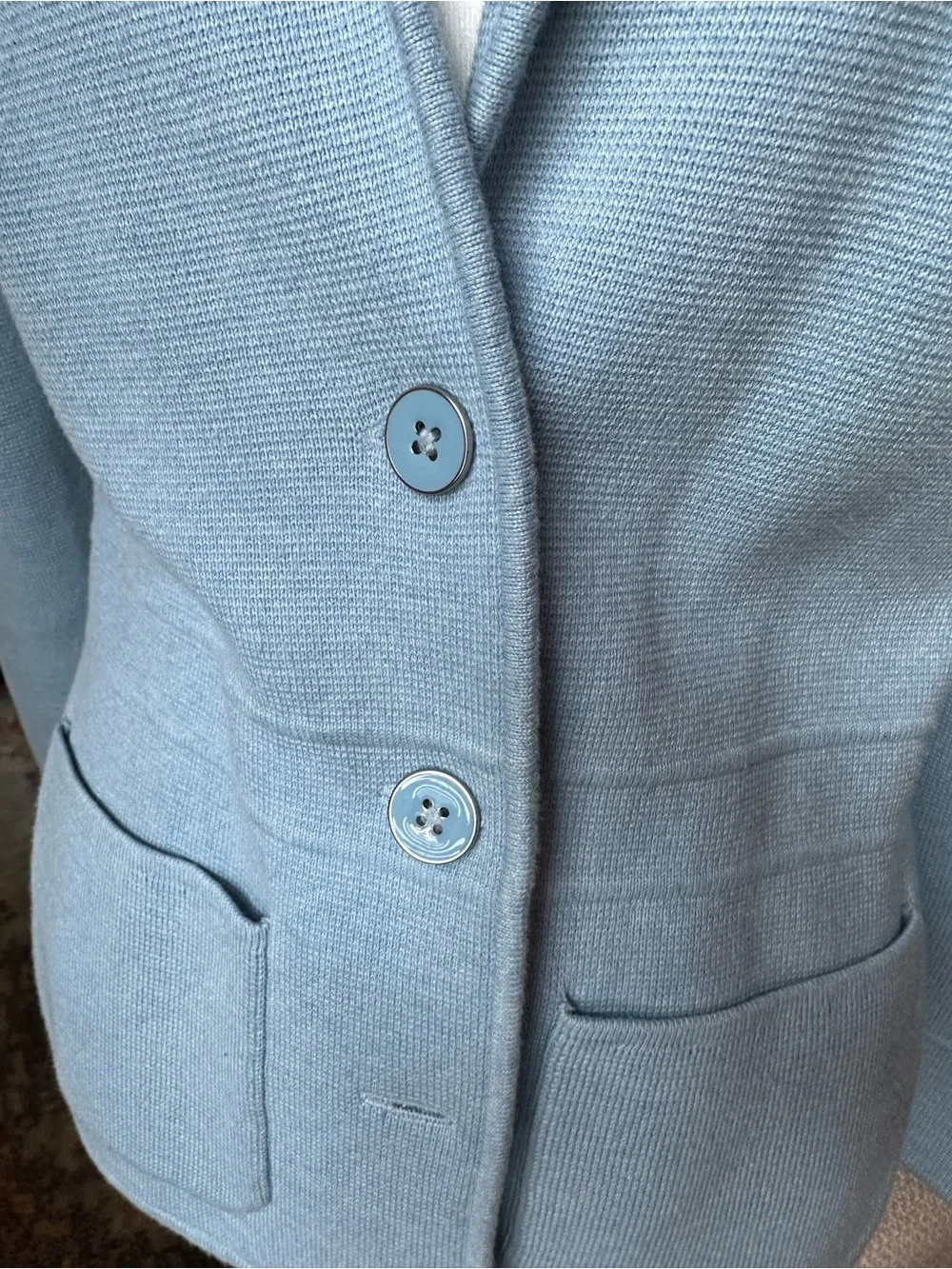 Talbots light Blue Knit Blazer Jacket - Women's Tailored Knit Coat